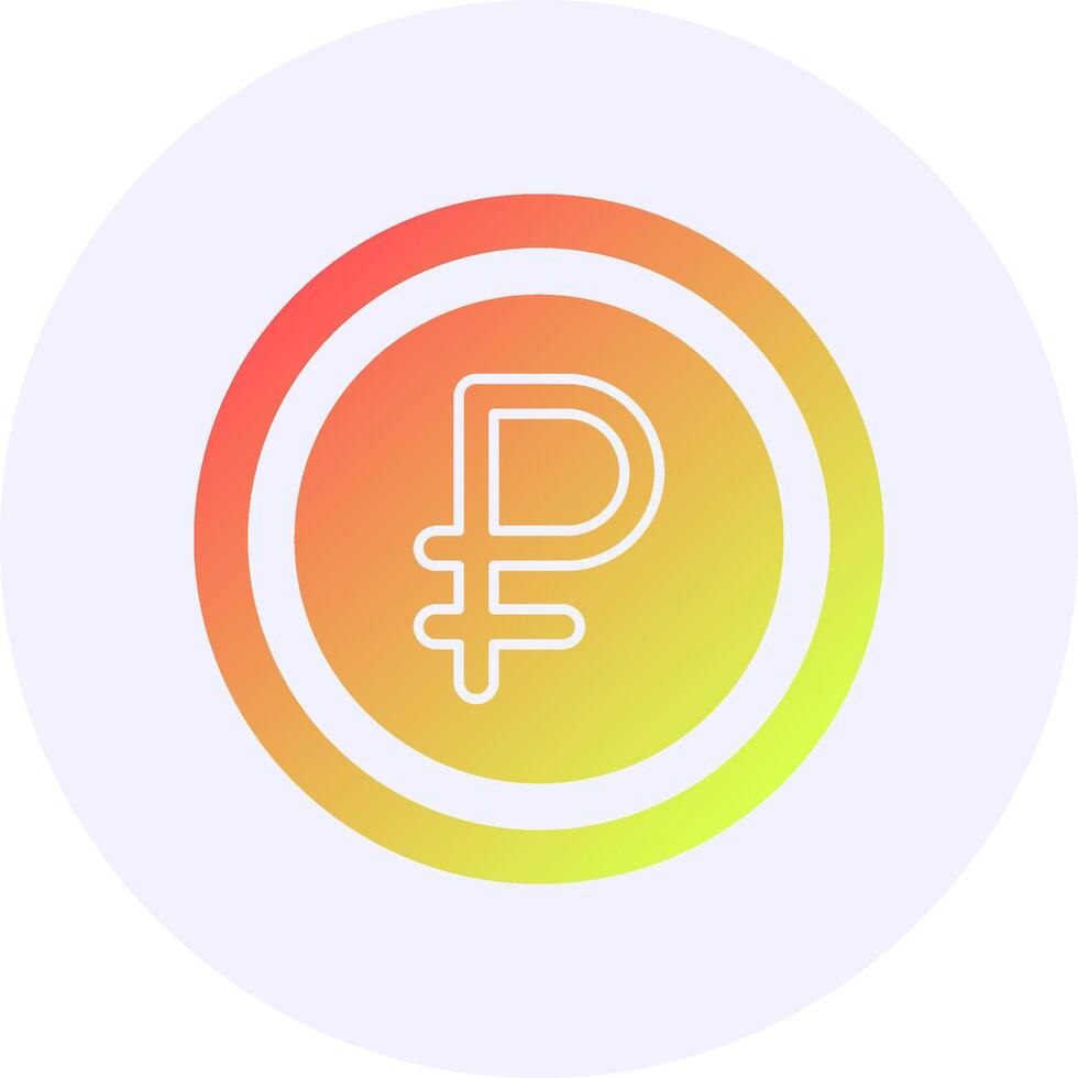 Russian Ruble Sign Icon Minimal Gradient Style vector