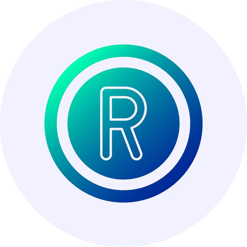South African Rand Sign Icon Minimal Gradient Style vector