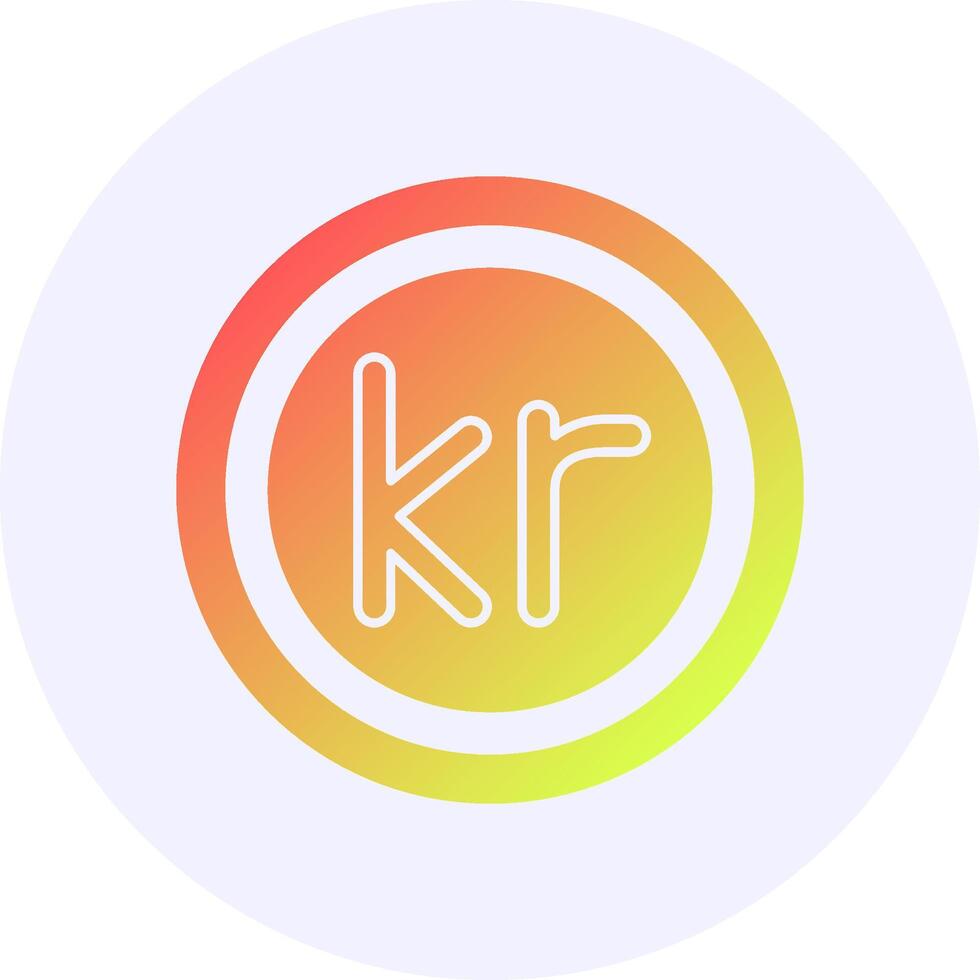 Norwegian Krone Sign Icon Minimal Gradient Style vector