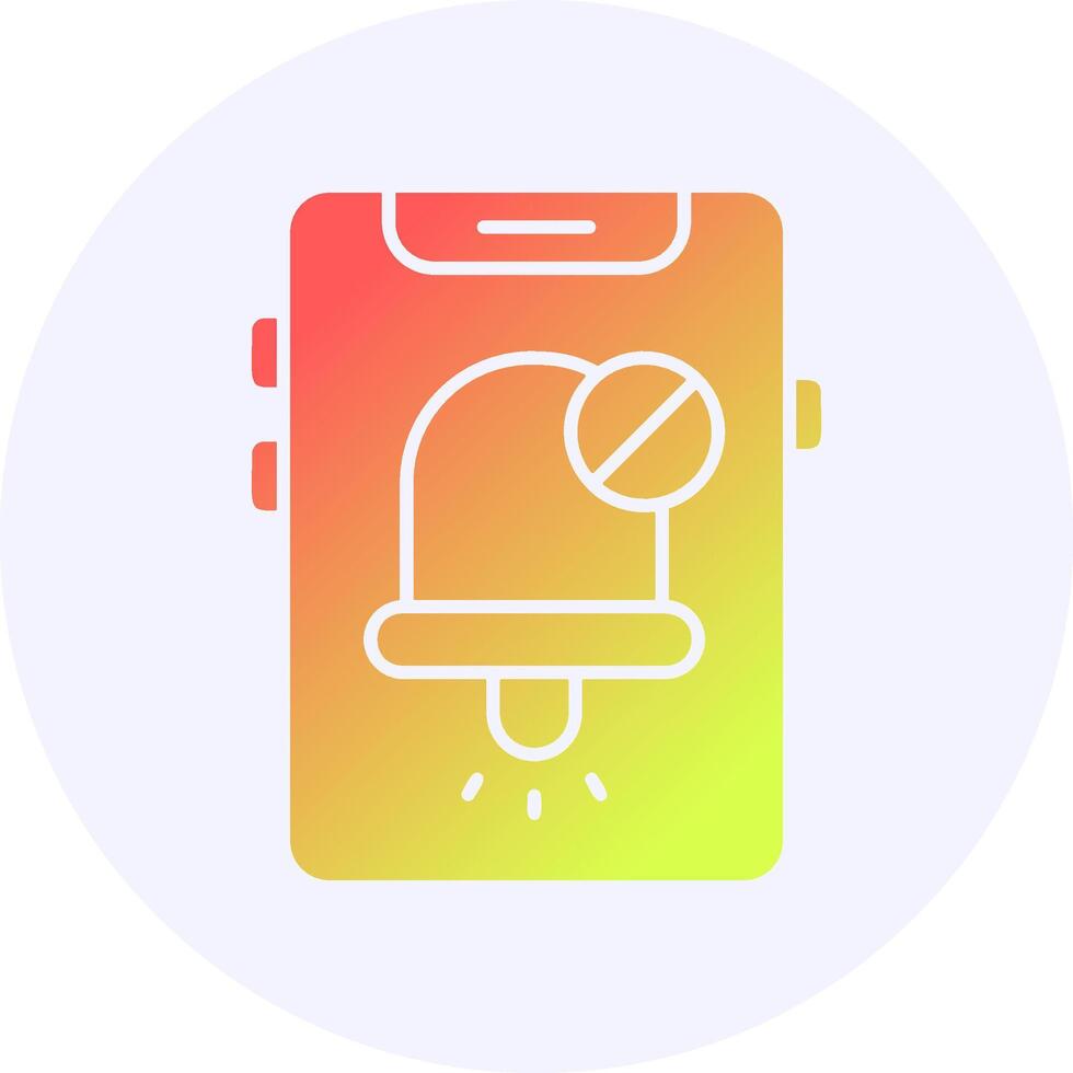 Notifications off Icon Minimal Gradient Style vector