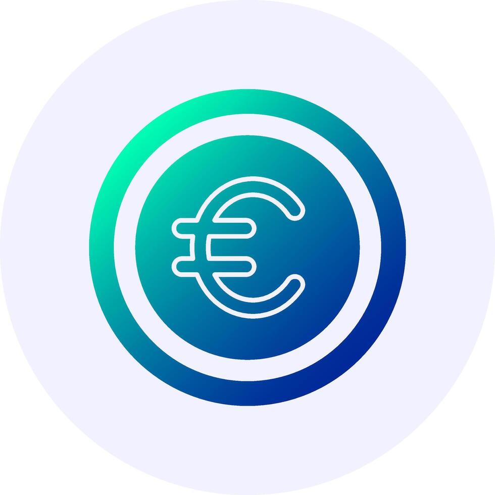 Euro Coin Sign Icon Gradient Style vector