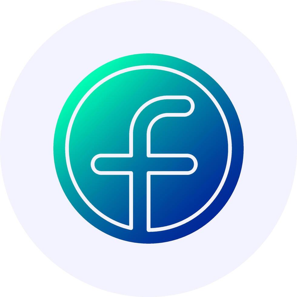 Facebook Icon Minimal Gradient Style vector