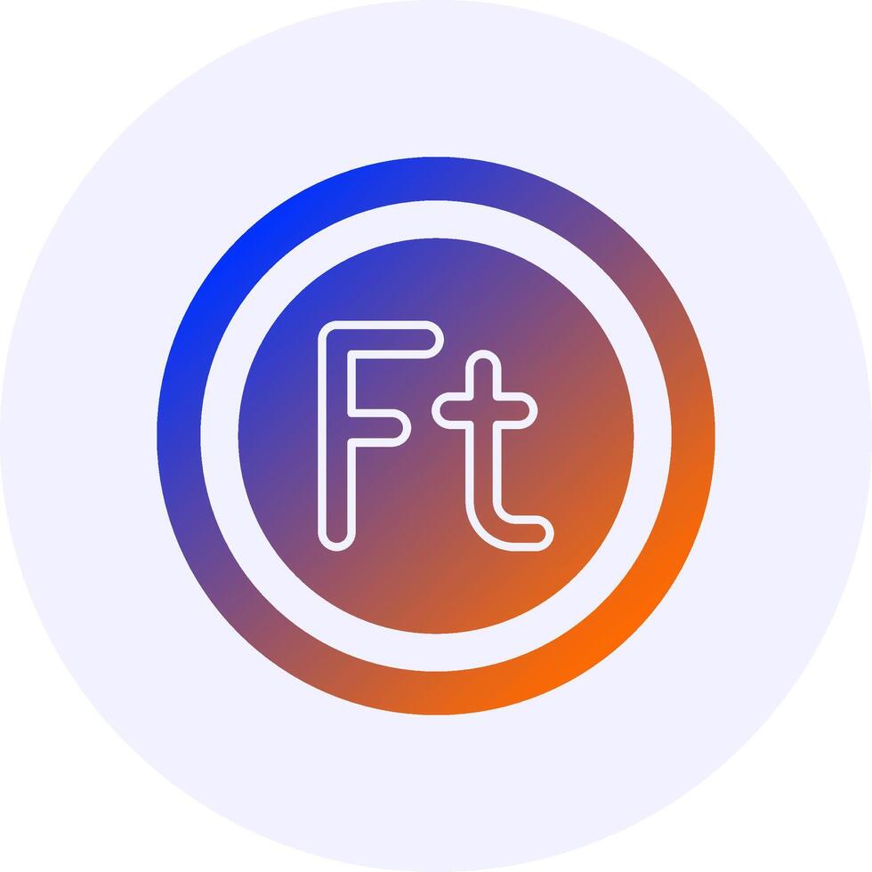Hungarian Forint Sign Icon Minimal Gradient Style vector
