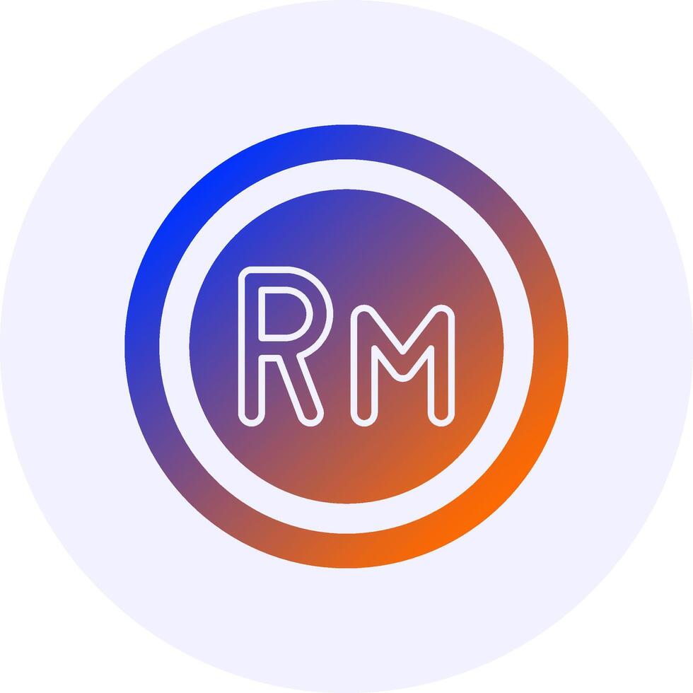 Malaysia Ringgit Sign Icon Minimal Gradient Style vector