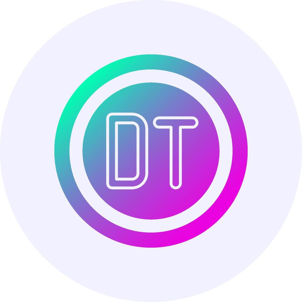 Tunisian Dinar Sign Icon Minimal Gradient Style vector