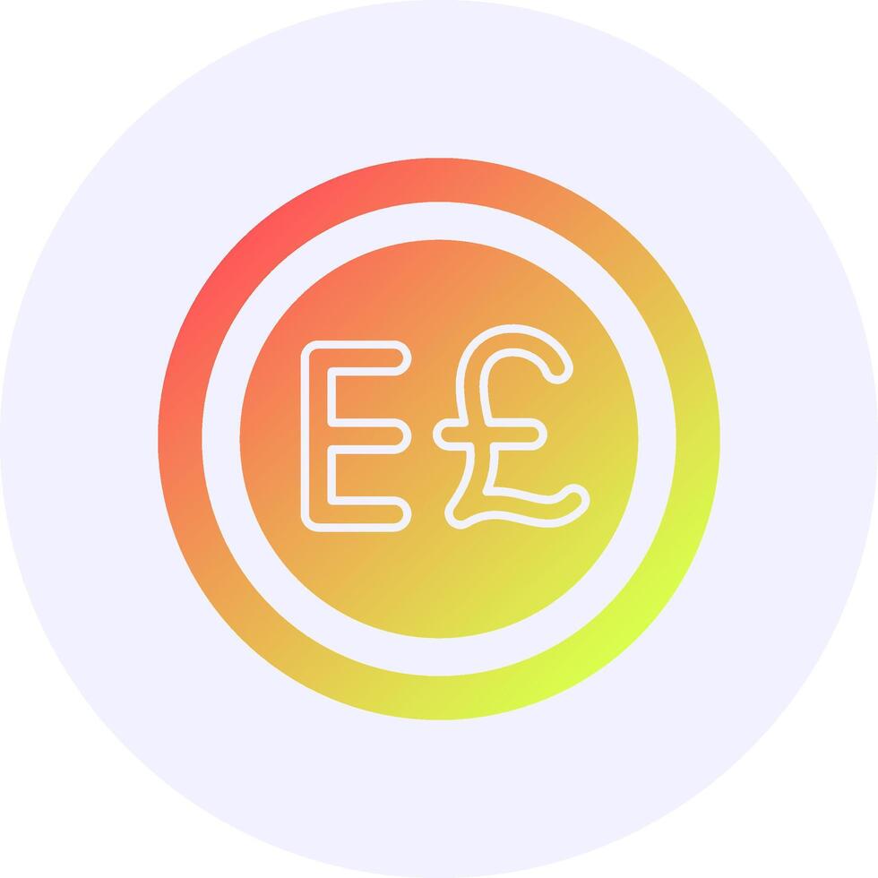 Egypt Currency Sign Icon Minimal Gradient Style vector