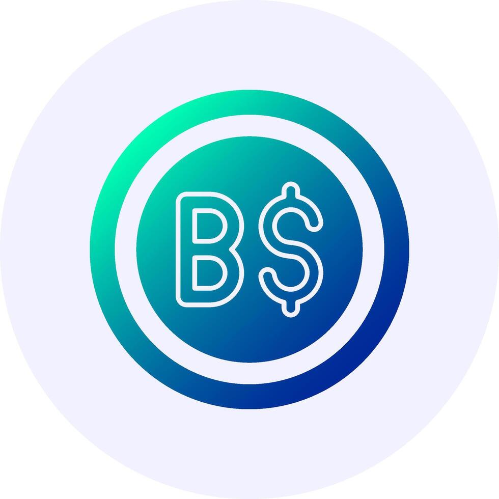 Brunei Dollar Sign Icon Minimal Gradient Style vector