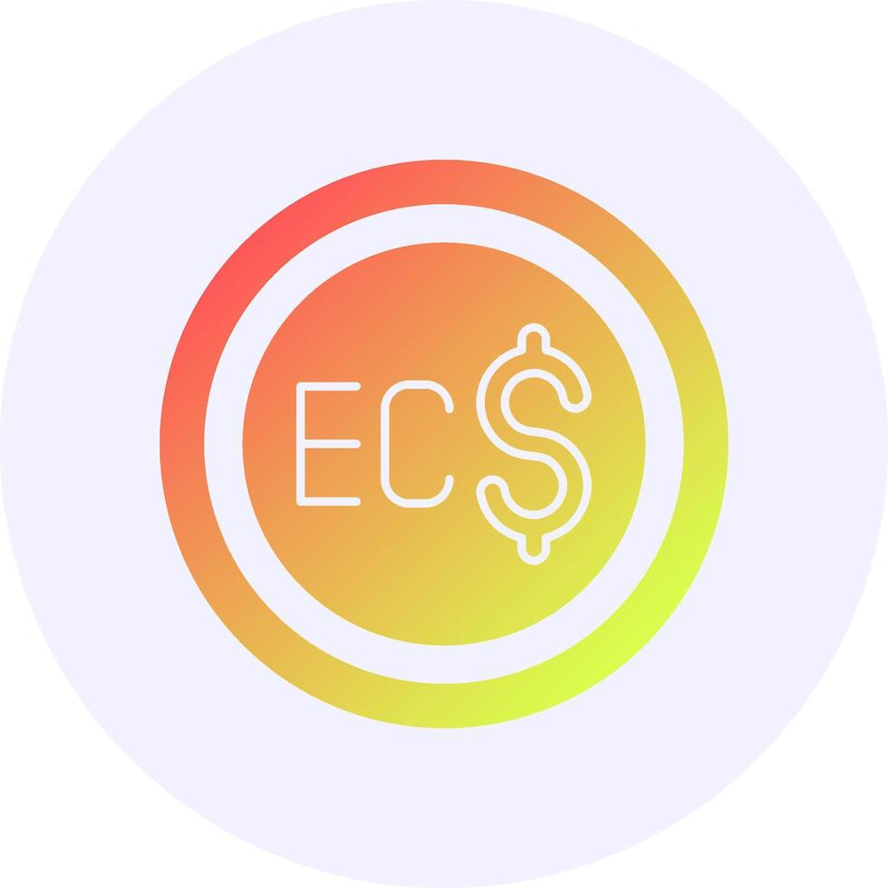 East Caribbean Dollar Sign Icon Minimal Gradient Style vector