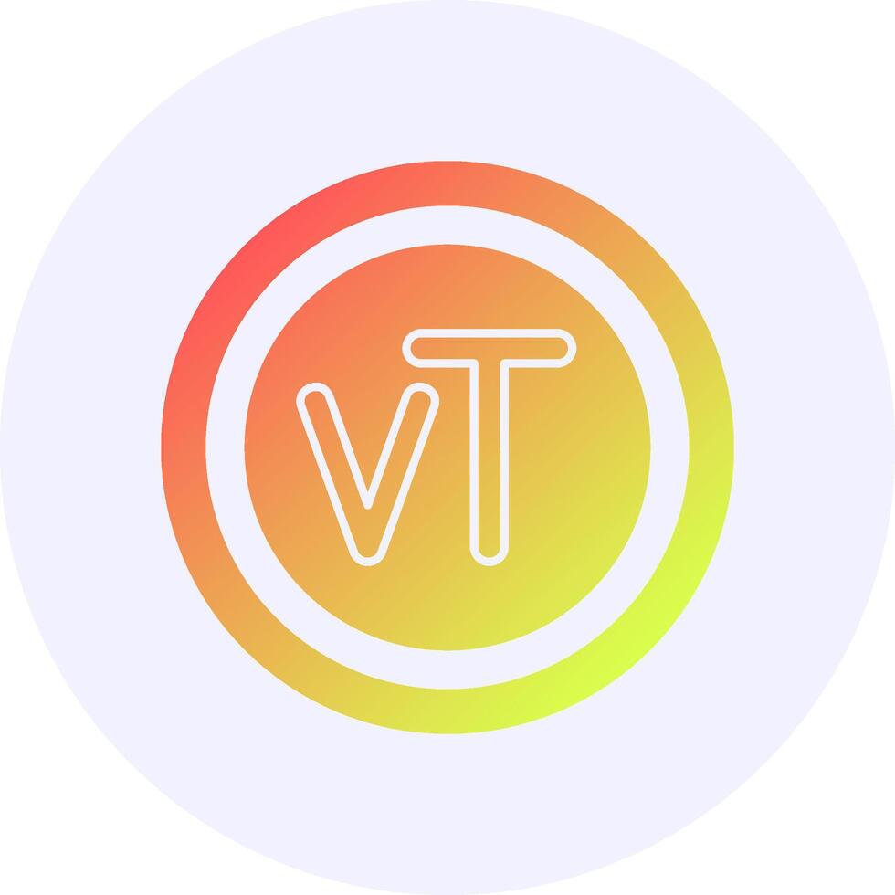 Vanuatu Vatu Sign Icon Minimal Gradient Style vector