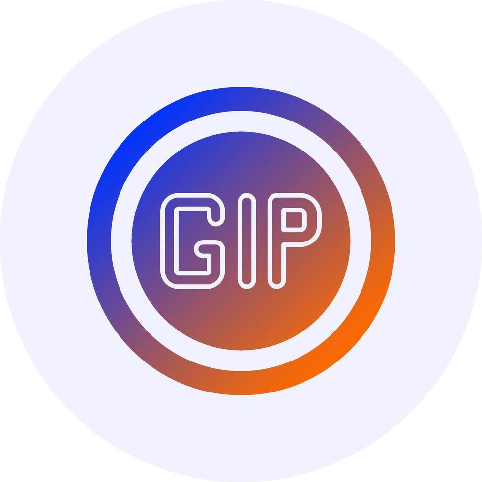 Gibraltar Pound Sign Icon Minimal Gradient Style vector