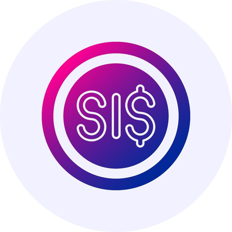 Solomon Islands Dollar Sign Icon Minimal Gradient Style vector