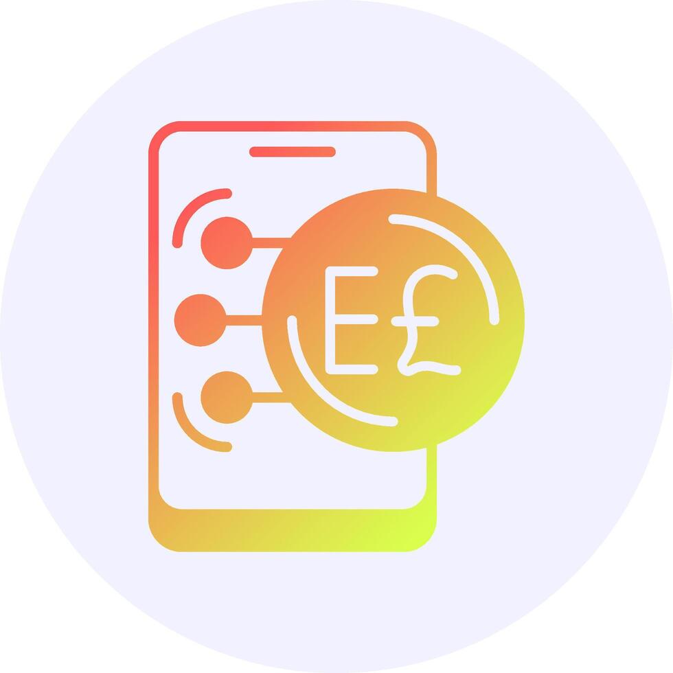 Egypt Currency in Mobile Icon Minimal Gradient Style vector