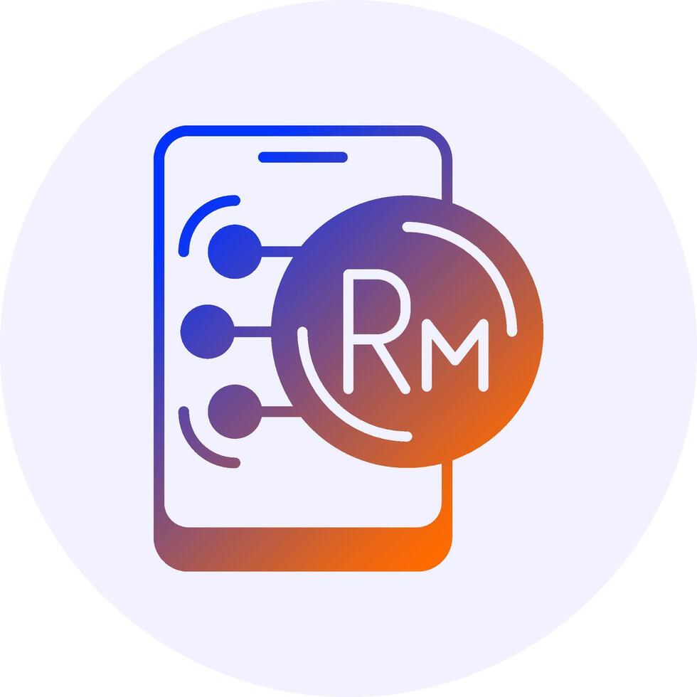 Malaysia Ringgit in Mobile Icon Minimal Gradient Style vector