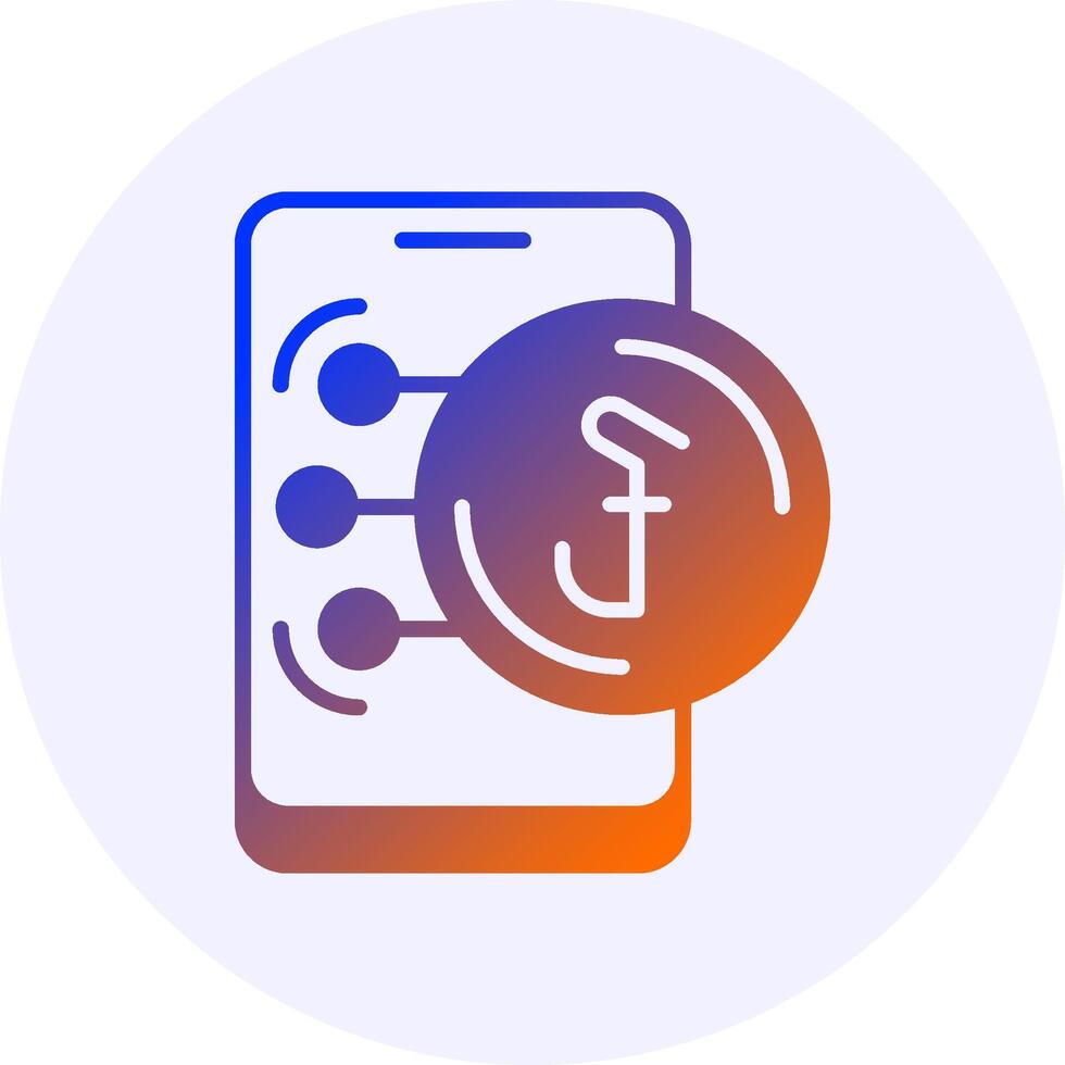 Cambodian Riel in Mobile Icon Minimal Gradient Style vector