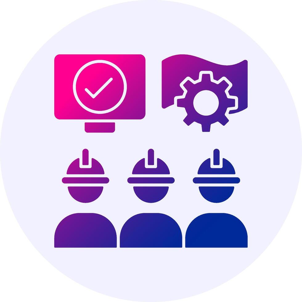 Labour Rights Protest Icon Minimal Gradient Style vector