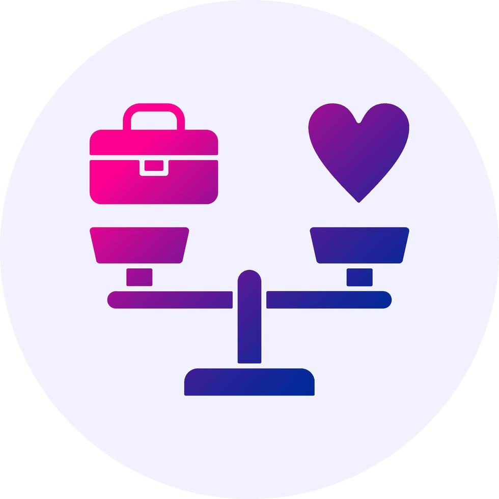 Work Life Balance Icon Gradient Style vector
