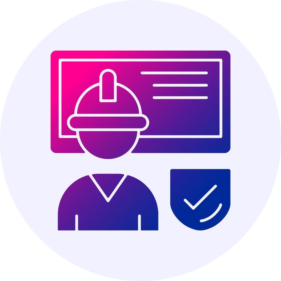 Work Safety Training Icon Minimal Gradient Style vector