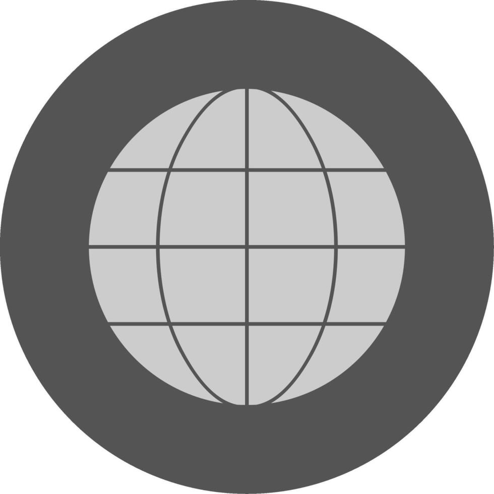 Global Solid Grey Minimal Circle Icon vector