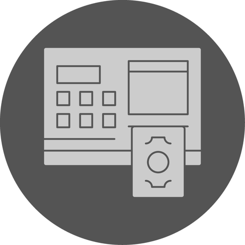 ATM Solid Grey Minimal Circle Icon vector