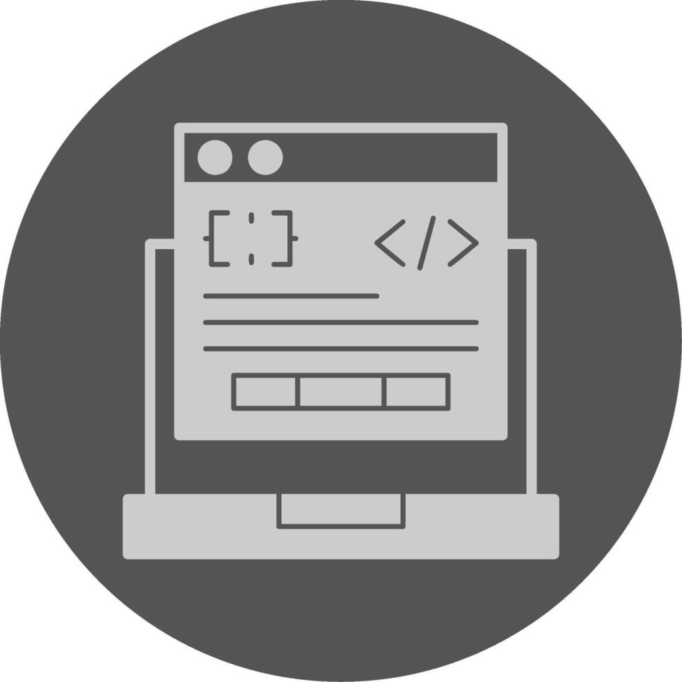 Code Processor Solid Grey Minimal Circle Icon vector