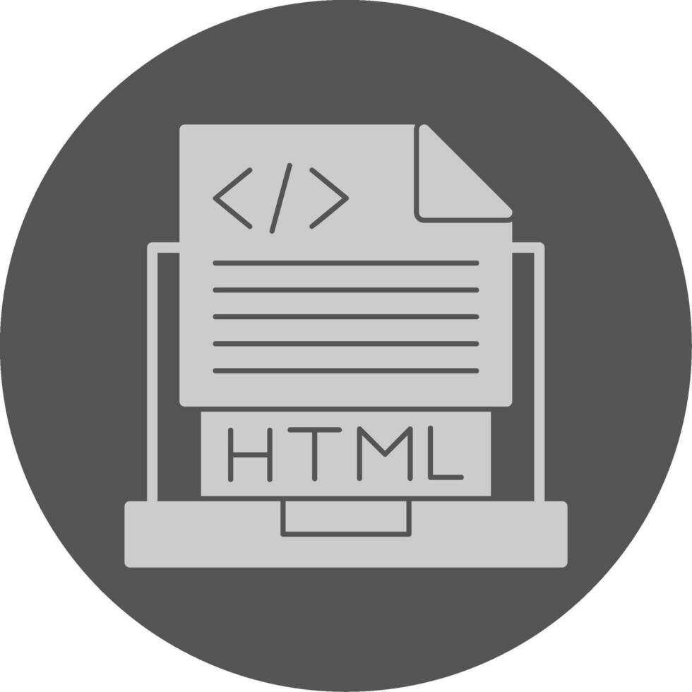 Html File Solid Grey Minimal Circle Icon vector