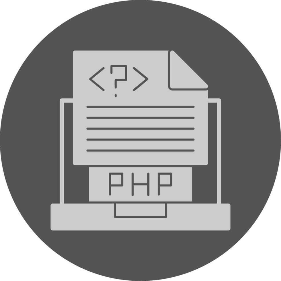 Php File Solid Grey Minimal Circle Icon vector