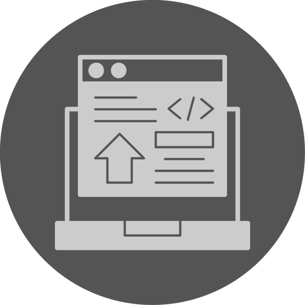 Frontend Development Solid Grey Minimal Circle Icon vector
