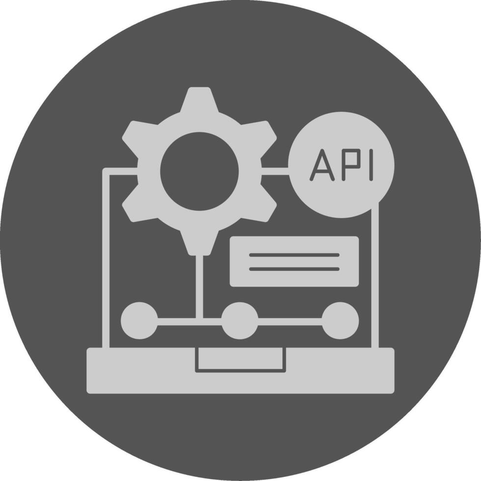 API Solid Grey Minimal Circle Icon vector