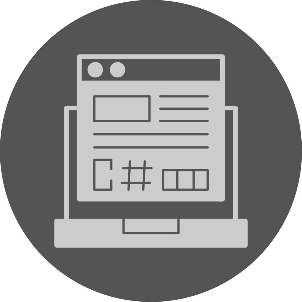 C Sharp Solid Grey Minimal Circle Icon vector