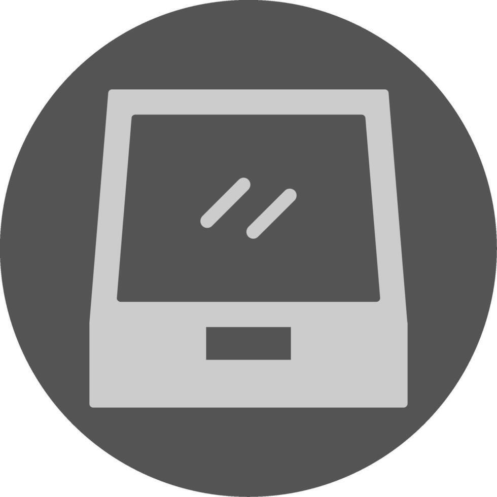 File Drawer Solid Grey Minimal Circle Icon vector