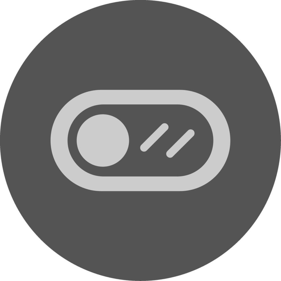 Toggle Button Solid Grey Minimal Circle Icon vector
