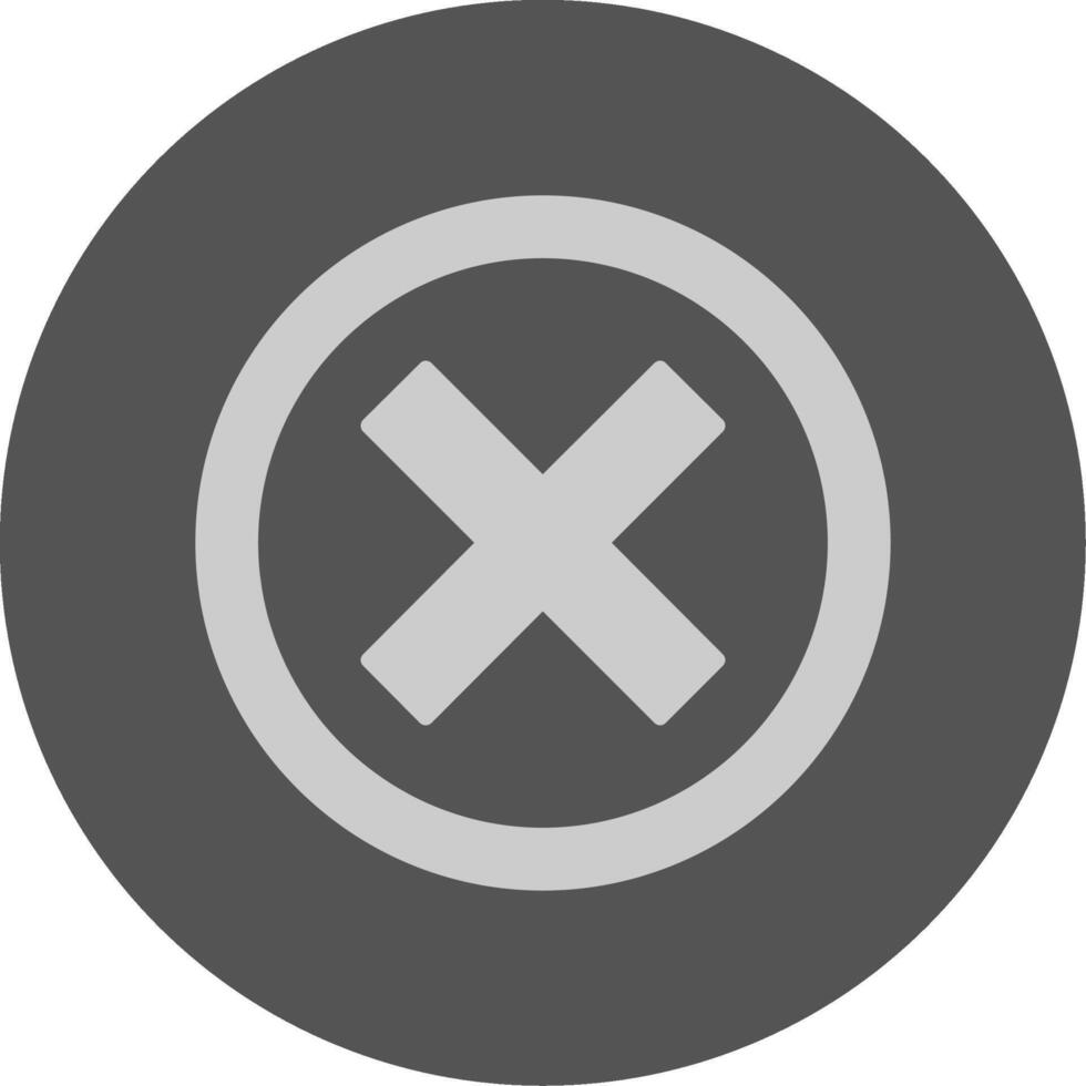 Crossmark Solid Grey Minimal Circle Icon vector