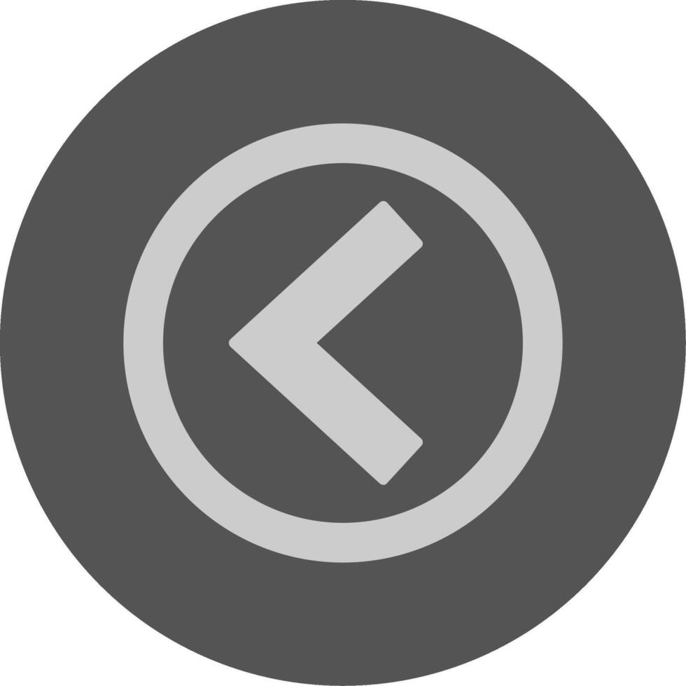 Chevron Backward Solid Grey Minimal Circle Icon vector