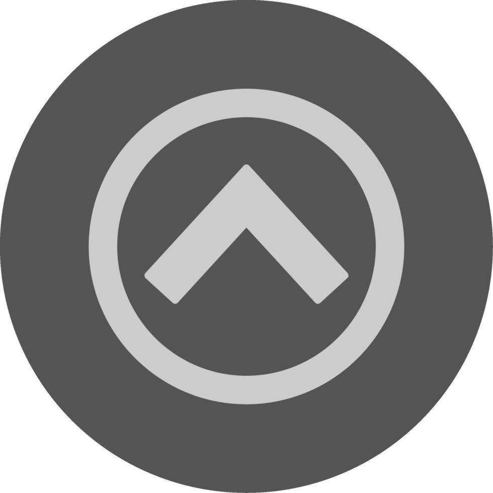 Chevron Up Solid Grey Minimal Circle Icon vector