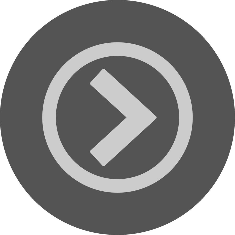 Chevron Forward Solid Grey Minimal Circle Icon vector