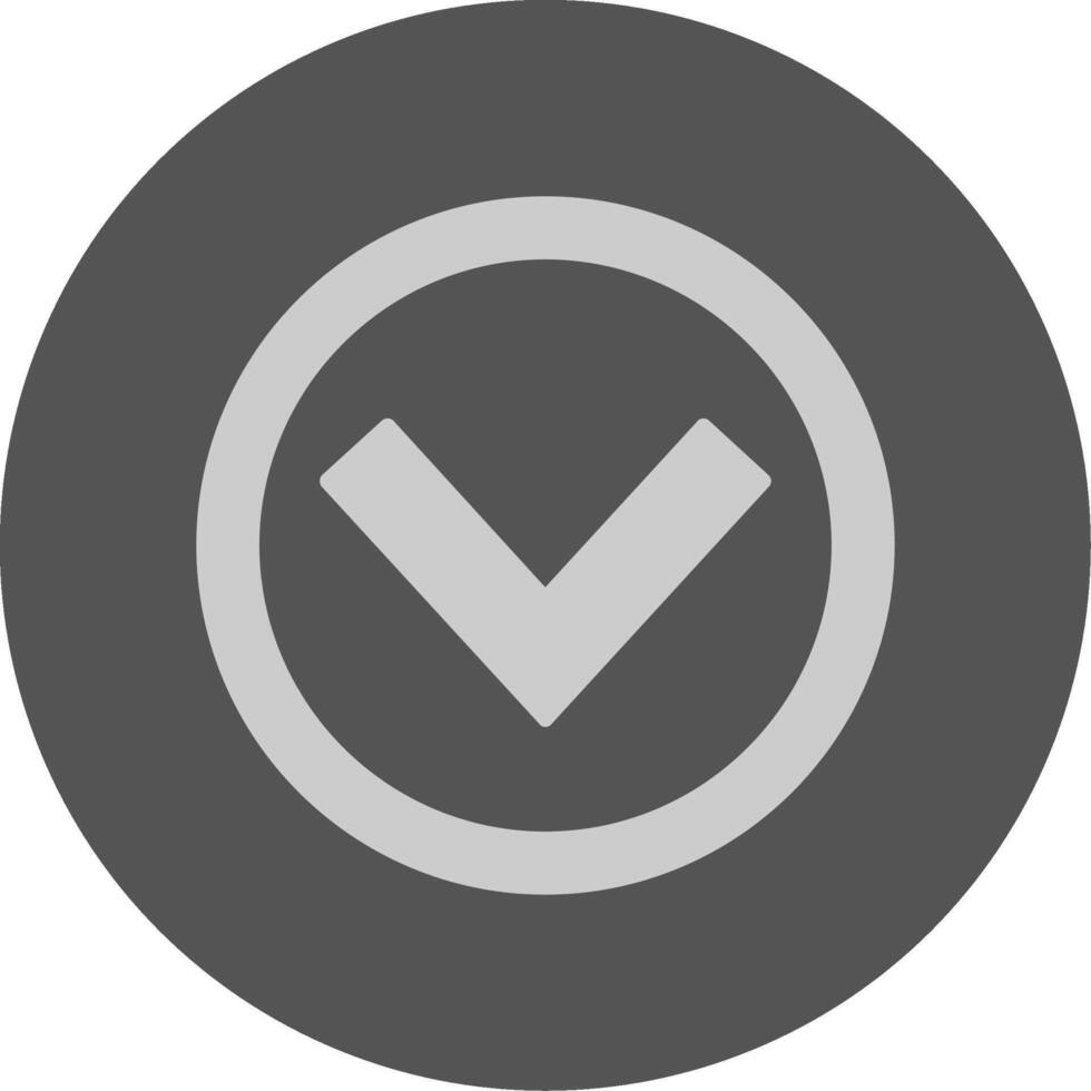 Chevron Down Solid Grey Minimal Circle Icon vector