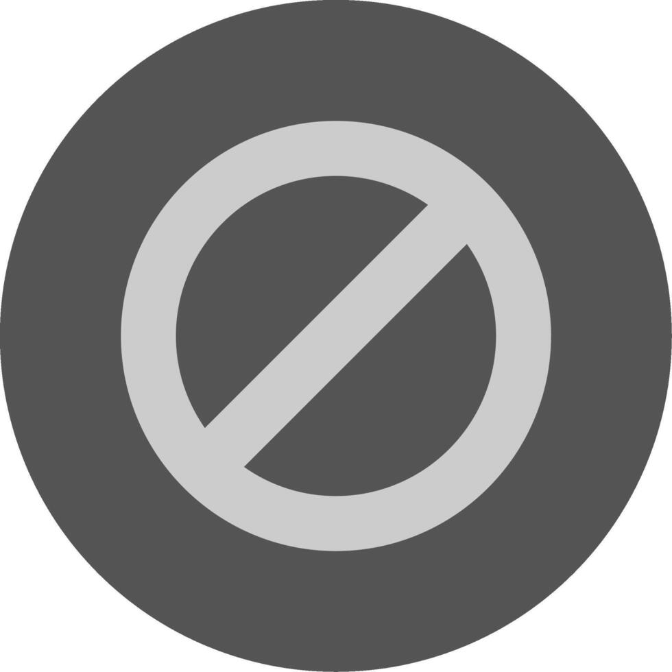 Banned Solid Grey Minimal Circle Icon vector