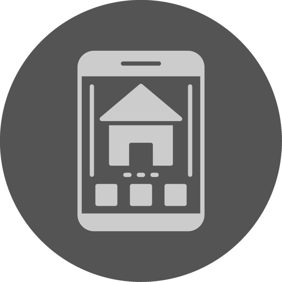 Home Mobile Interface Solid Grey Minimal Circle Icon vector