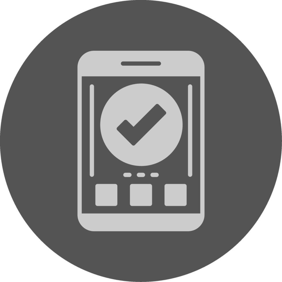 Checkmark Mobile Interface Solid Grey Minimal Circle Icon vector