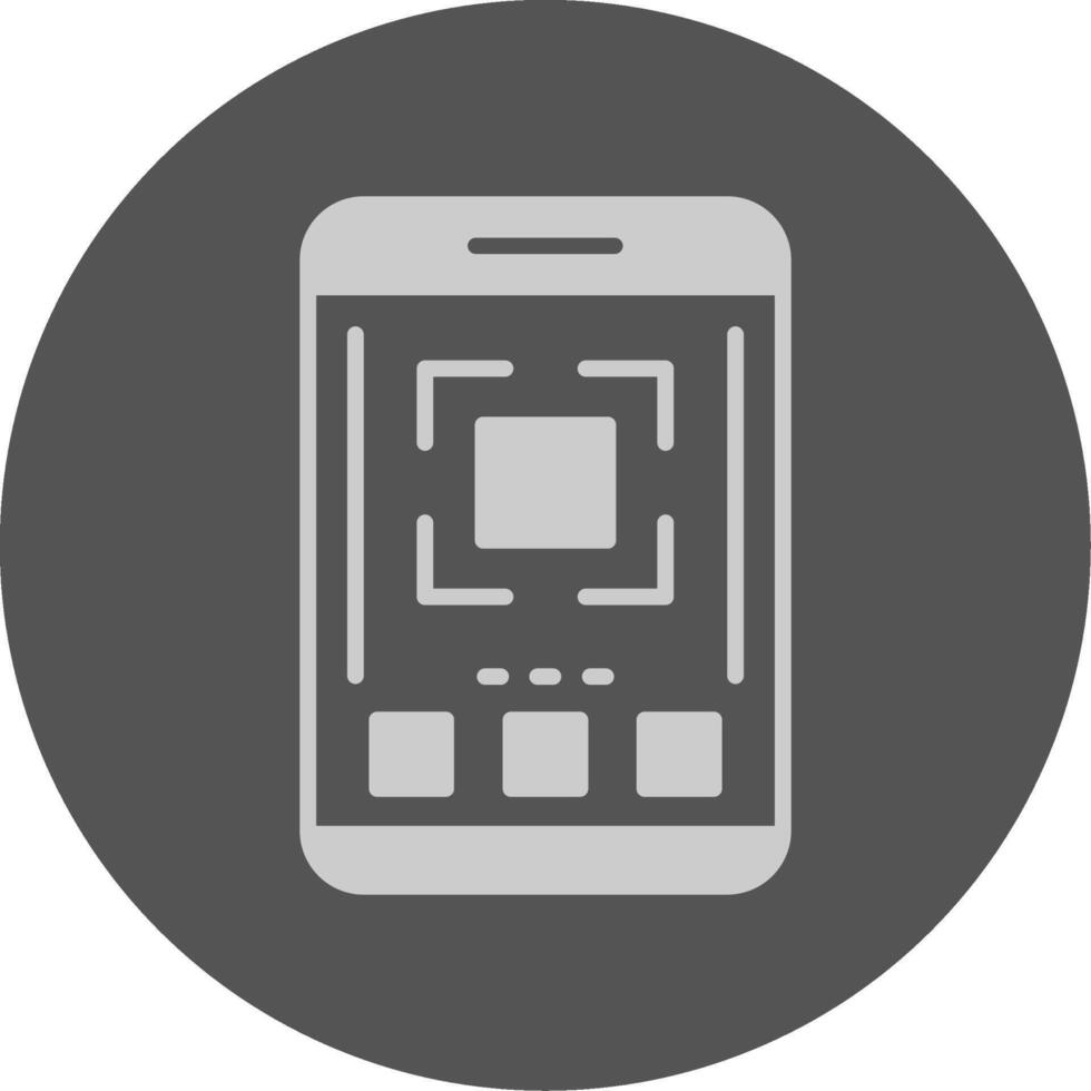 Full screen Mobile Interface Solid Grey Minimal Circle Icon vector