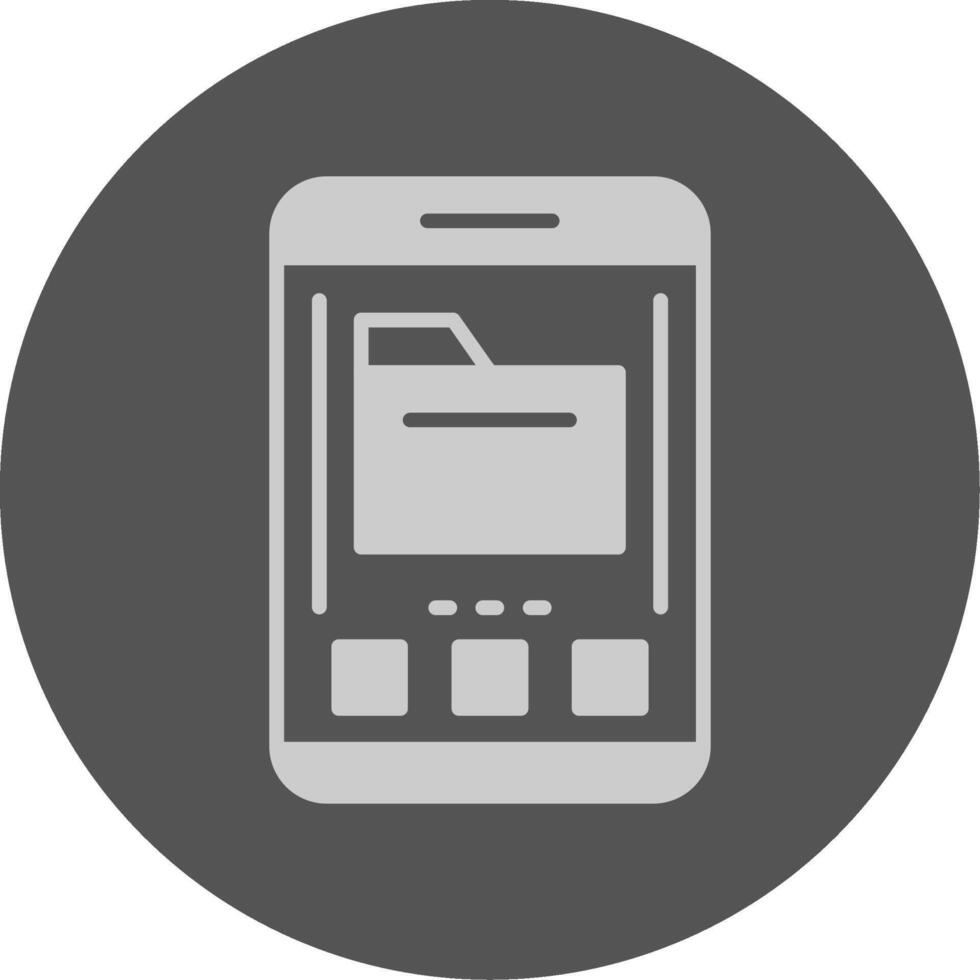 Folder Mobile Interface Solid Grey Circle Icon vector