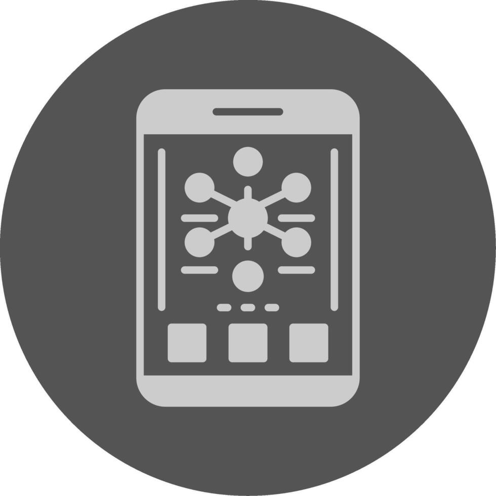 Graph Mobile Interface Solid Grey Minimal Circle Icon vector