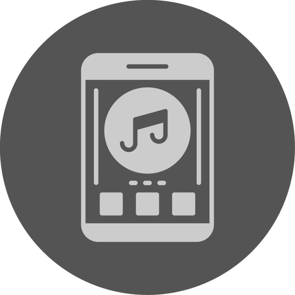 Music Mobile Interface Solid Grey Minimal Circle Icon vector