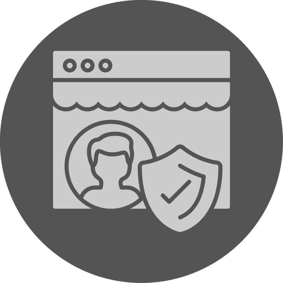 Secure Login Solid Grey Circle Icon vector