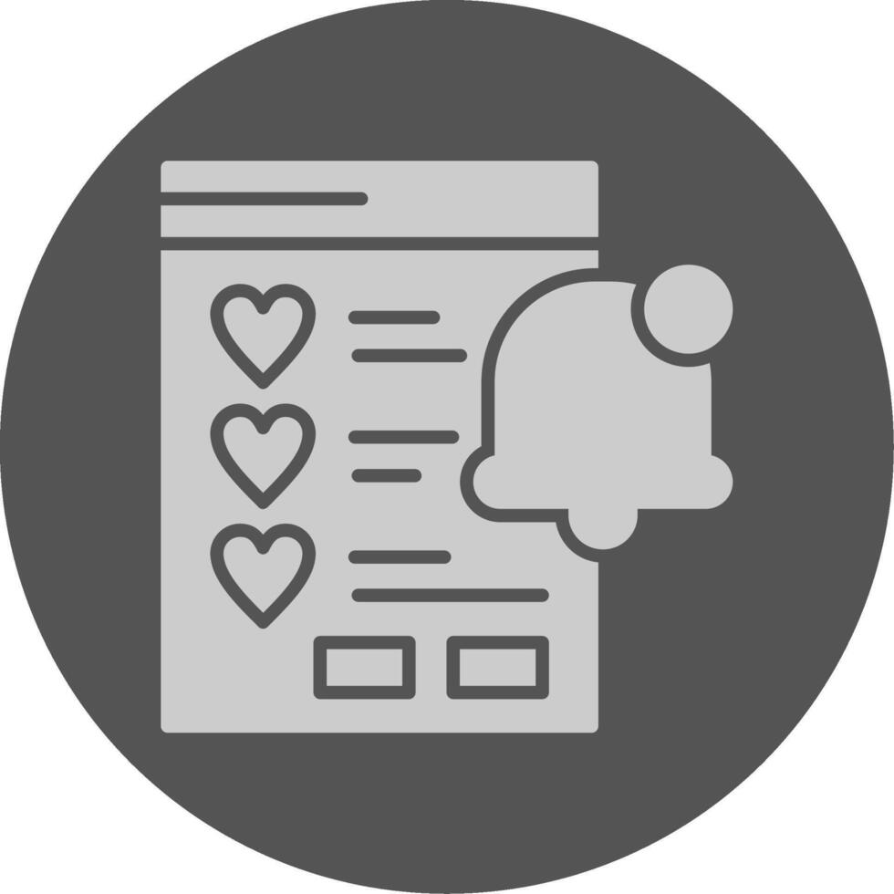 Wishlist Notification Solid Grey Circle Icon vector