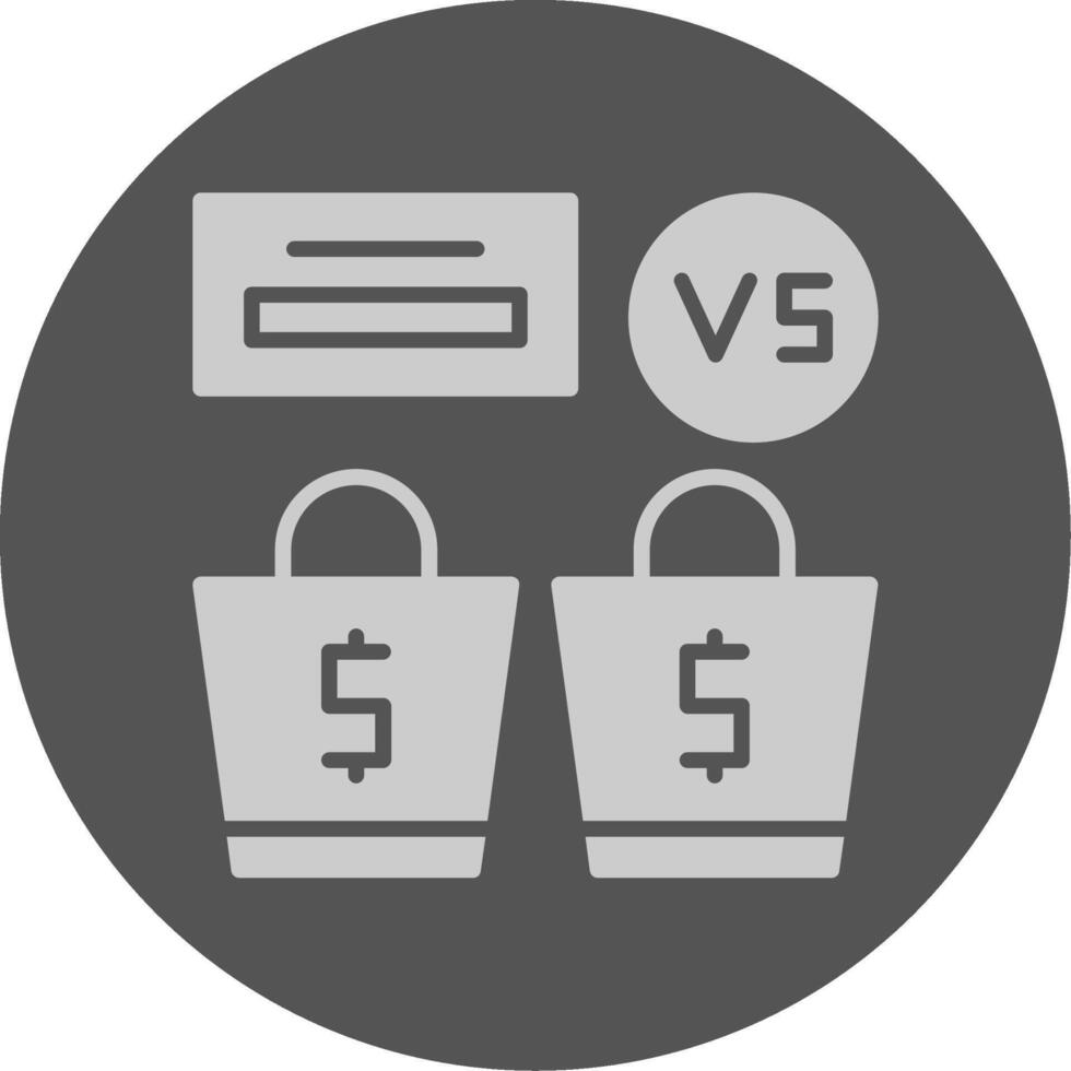 Price Comparison Solid Grey Circle Icon vector