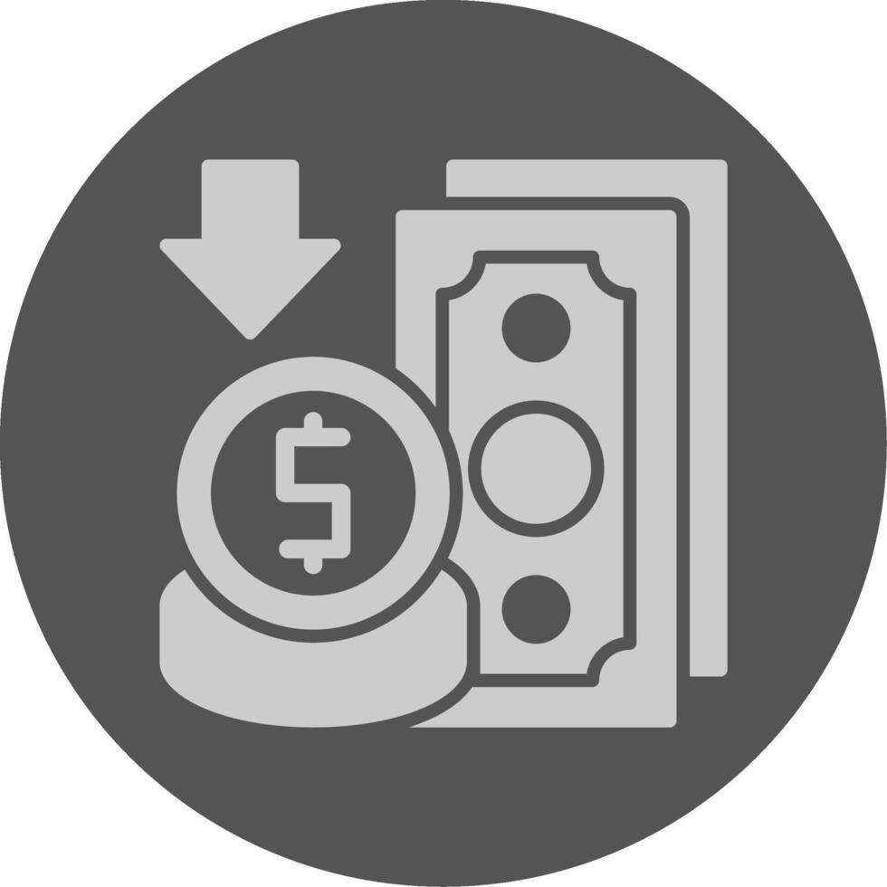 Deflation Solid Grey Circle Icon vector