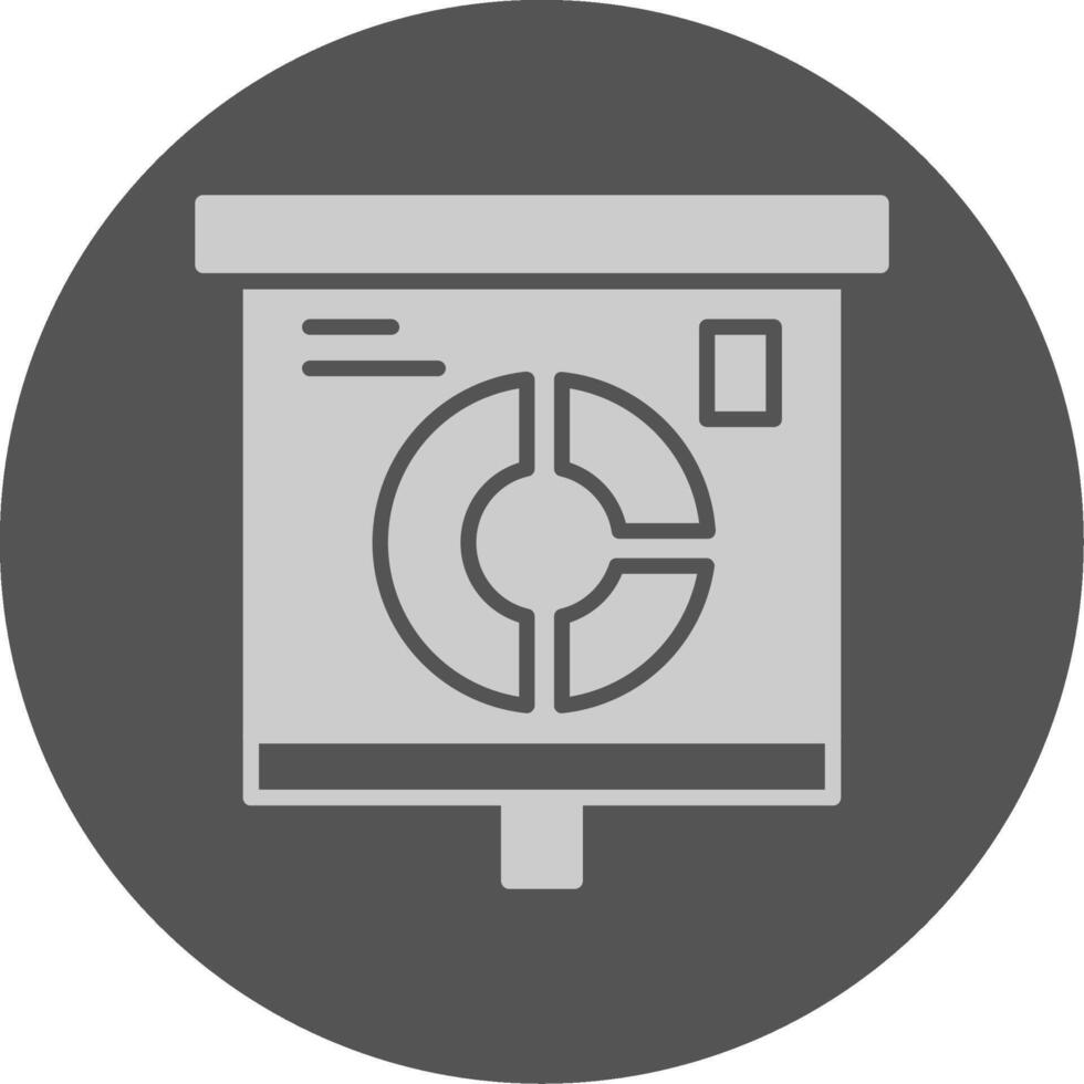 Marked Donut Chart Solid Grey Circle Icon vector