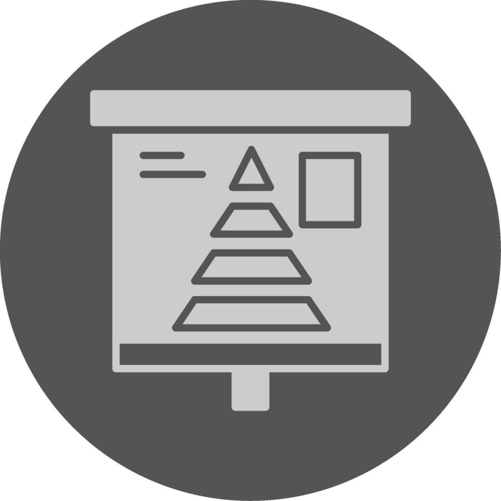 Pyramid Chart Solid Grey Circle Icon vector