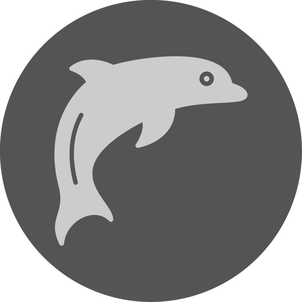 Dolphin Solid Grey Circle Icon vector